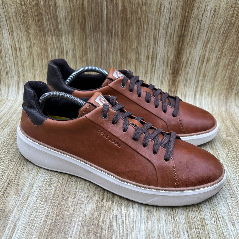Cole Haan Grandpro Topspin Sneaker Men's Size 10 W Brown Leather Lace Up C34229